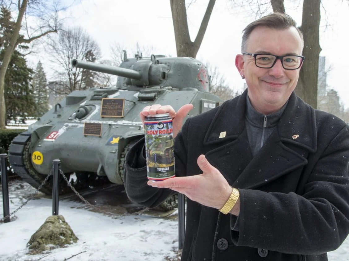 Holy-roller-beer Toboggan Brewing Company in London, Ontario, created "Holy Roller" beer in collaboration with the 1st Hussars Association. This beer pays tribute to the Holy Roller Sherman tank, a historic vehicle that served with the 1st Hussars during World War II. Proceeds of the sale of Holy Roller beer supported the restoration project of the tank in 2022 and now continues to support the 1st Hussars Cavalry Fund honouring the regiment’s legacy and supporting future endeavors.<br />
Described as a crisp craft lager or light ale, Holy Roller beer embodies local pride in London’s military heritage. It can be found at Toboggan Brewing Company and participating LCBO stores<br />